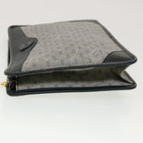 Gucci Micro GG Canvas Clutch Bag PVC Leather Gray Navy ti1145