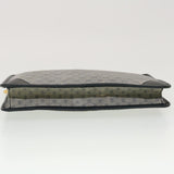 Gucci Micro GG Canvas Clutch Bag PVC Leather Gray Navy ti1145