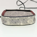Gucci Shoulder Bag PVC Leather Navy Gray Red ti1146