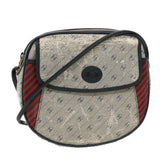 Gucci Shoulder Bag PVC Leather Navy Gray Red ti1146