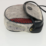 Gucci Shoulder Bag PVC Leather Navy Gray Red ti1146