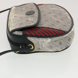 Gucci Shoulder Bag PVC Leather Navy Gray Red ti1146