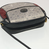 Gucci Shoulder Bag PVC Leather Navy Gray Red ti1146
