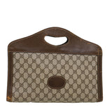 Gucci GG Canvas Hand Bag PVC Leather Beige ti1150