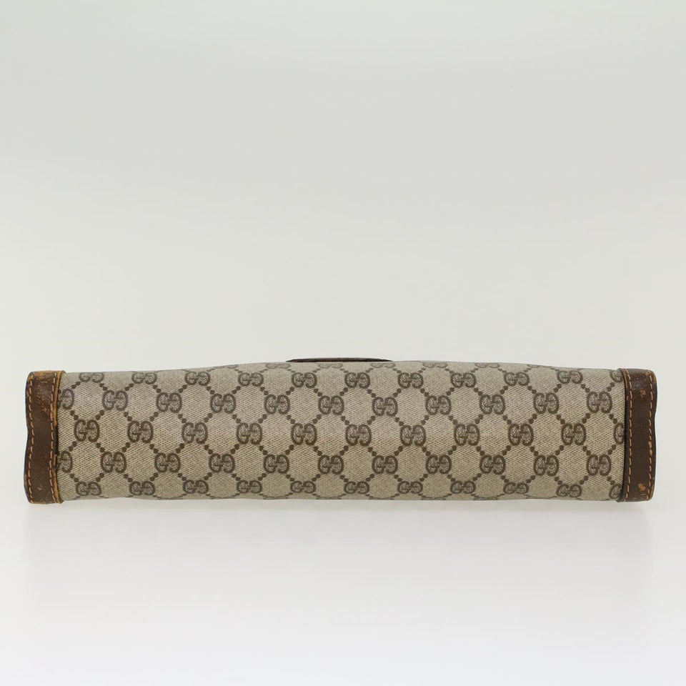 Gucci GG Canvas Hand Bag PVC Leather Beige ti1150