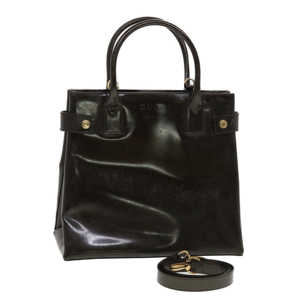 Gucci Hand Bag Leather 2way Shoulder Bag Brown 000•1118•0503 ti1151