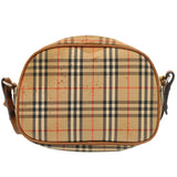 Luxury BurberrySs Nova Check Shoulder Bag Nylon Beige Auth ti1214