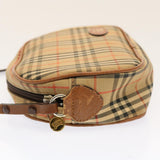 Luxury BurberrySs Nova Check Shoulder Bag Nylon Beige Auth ti1214