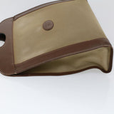 Luxury BurberrySs Hand Bag Canvas Leather Brown Beige Auth ti1227
