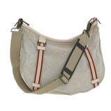 Luxury Burberry Shoulder Bag Canvas Gray Auth ti1326