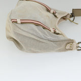 Luxury Burberry Shoulder Bag Canvas Gray Auth ti1326
