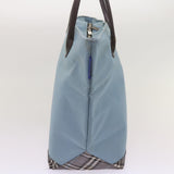 Luxury BurberrySs Blue Label Tote Bag Nylon Light Blue Auth ti1542