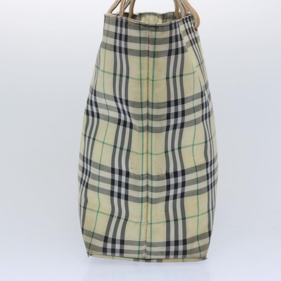 Luxury Burberry Nova Check Tote Bag Nylon Yellow Auth ti1543