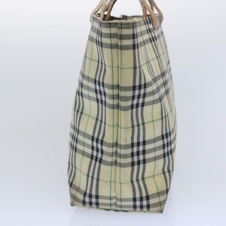 Luxury Burberry Nova Check Tote Bag Nylon Yellow Auth ti1543