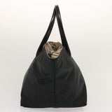 Luxury BurberrySs Nova Check Blue Label Hand Bag Nylon Beige Auth ti1621