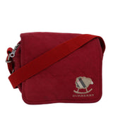 Luxury Burberry Shoulder Bag Canvas Red Auth ti1749