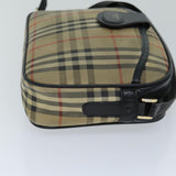Luxury BurberrySs Nova Check Shoulder Bag Beige Black Auth ti1761
