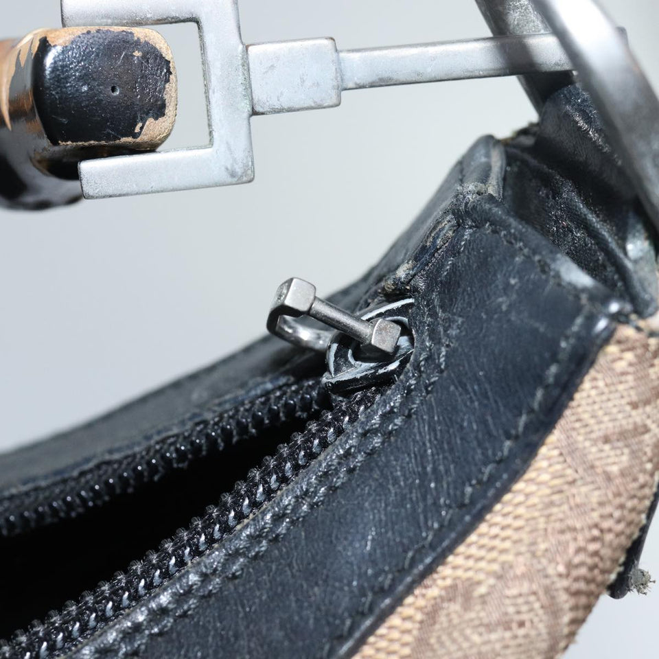 Fendi Gucci Bamboo GG Canvas Pecan Canvas Hand Bag 2Set Beige Black ti1766