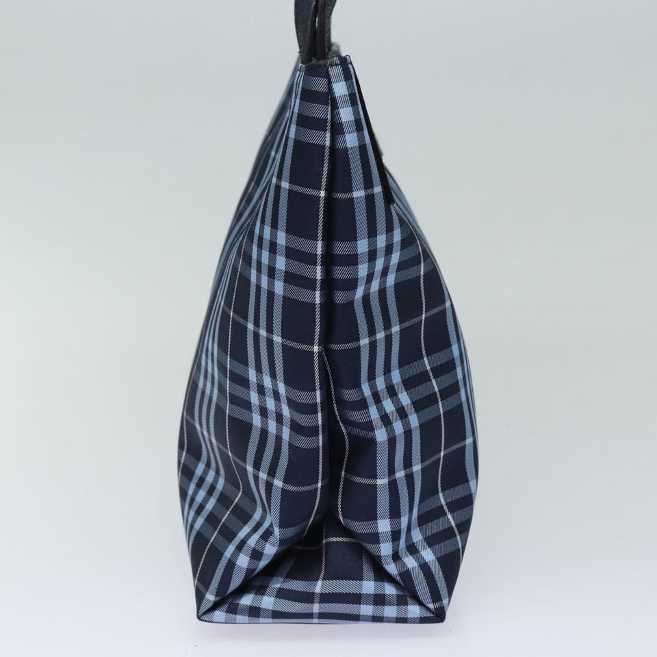 Luxury Burberry Nova Check Hand Bag Nylon Navy Auth ti1769