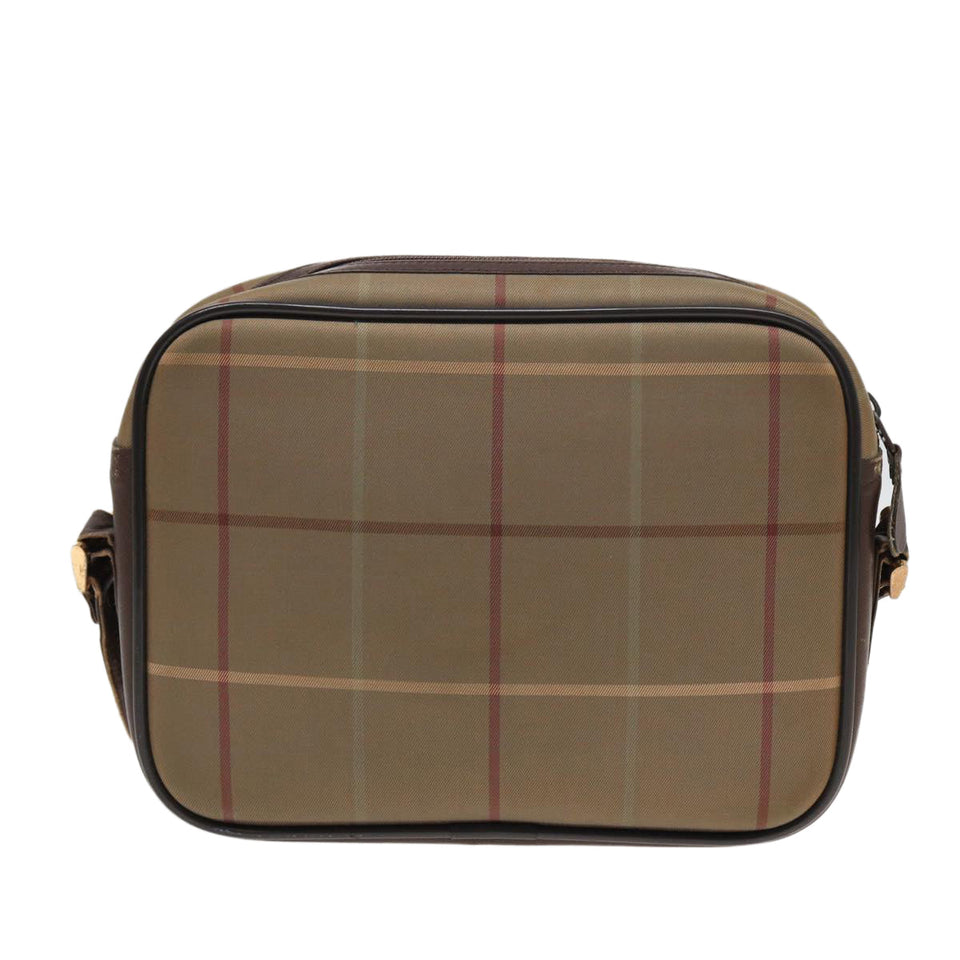 Luxury BurberrySs Nova Check Shoulder Bag Canvas Beige Brown Auth ti1772