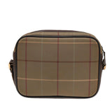 Luxury BurberrySs Nova Check Shoulder Bag Canvas Beige Brown Auth ti1772