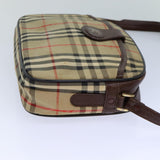 Luxury BurberrySs Nova Check Blue Label Hand Bag Canvas Black Auth ti1774