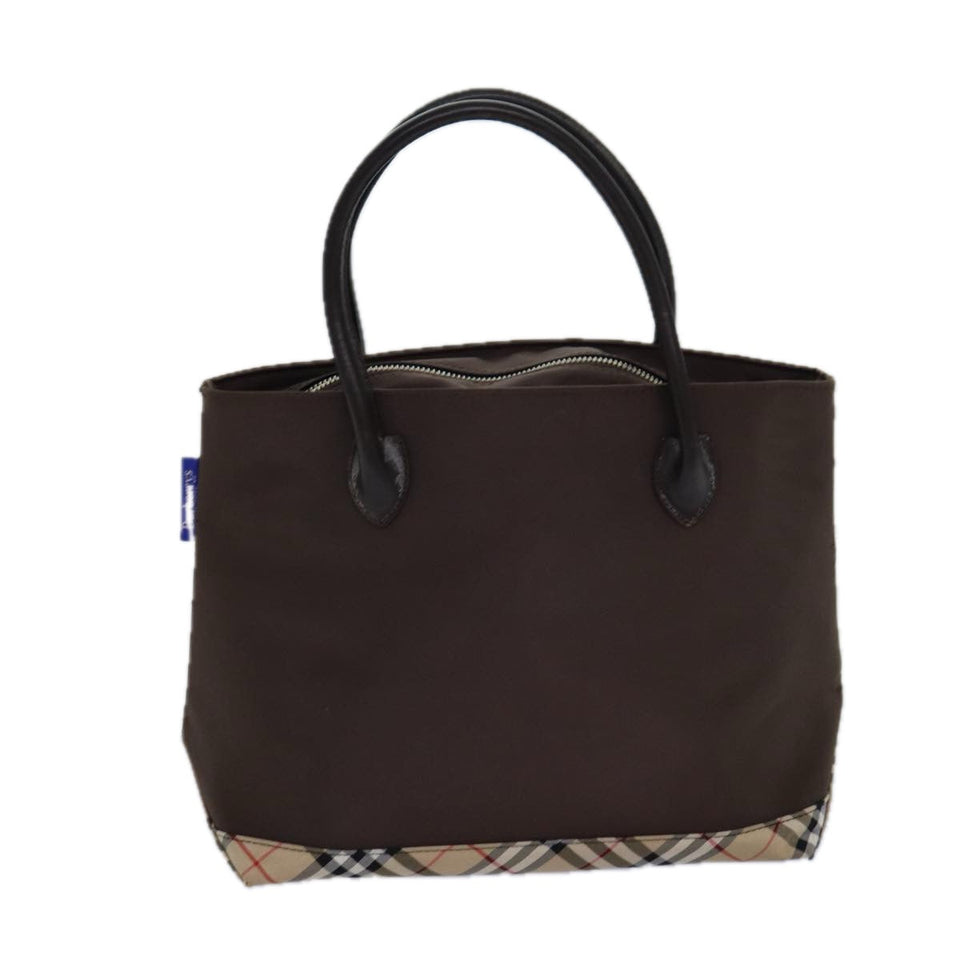 Luxury BurberrySs Nova Check Blue Label Hand Bag Canvas Brown Auth ti1776
