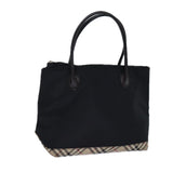 Luxury BurberrySs Nova Check Blue Label Hand Bag Canvas Black Auth ti1780