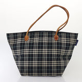 Luxury Burberry s Nova Check Blue Label Hand Bag Canvas 2Set Navy Auth ti1802