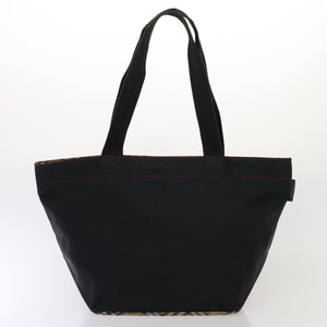 Luxury Burberry s Nova Check Blue Label Hand Bag Canvas 2Set Black Auth ti1803