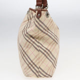 Luxury Burberry Nova Check Tote Bag Nylon Beige Pink Auth ti1804
