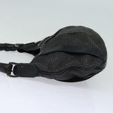 Luxury Burberry Studs Shoulder Bag Leather Black Auth ti1805