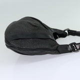 Luxury Burberry Studs Shoulder Bag Leather Black Auth ti1805
