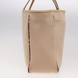 Luxury Burberry Nova Check Tote Bag Canvas Beige Auth ti1812