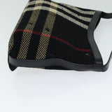 Luxury Burberry Nova Check Shoulder Bag Canvas Black Auth ti1818