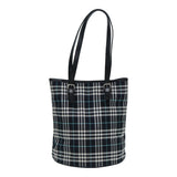 Luxury BurberrySs Nova Check Blue Label Shoulder Bag Nylon Navy Auth ti1890