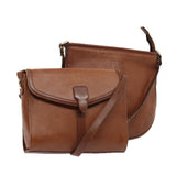 Luxury BurberrySs Shoulder Bag Leather 2Set Brown Auth ti1942