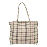 Luxury Burberry Nova Check Tote Bag Canvas Beige Auth ti2000