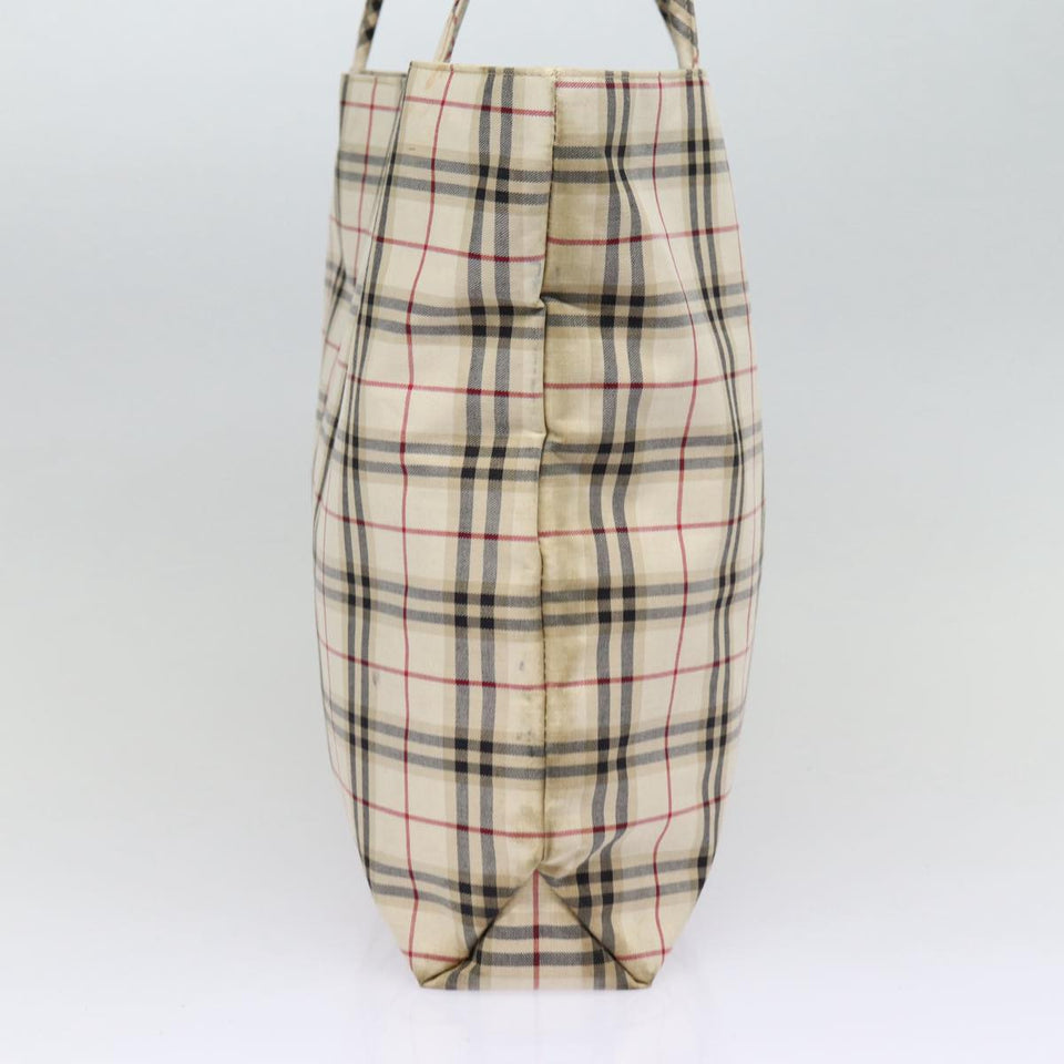 Luxury Burberry Nova Check Tote Bag Canvas Beige Auth ti2000