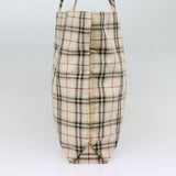Luxury Burberry Nova Check Tote Bag Canvas Beige Auth ti2000