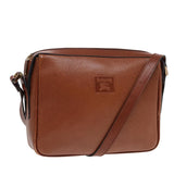 Luxury BurberrySs Shoulder Bag Leather Brown Gold Auth ti2030