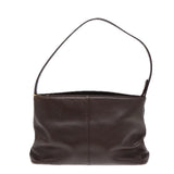 Luxury Burberry Shoulder Bag Leather Brown Gold Auth ti2038