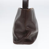 Luxury Burberry Shoulder Bag Leather Brown Gold Auth ti2038