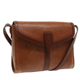 Luxury BurberrySs Shoulder Bag Leather Brown Gold Auth ti2045