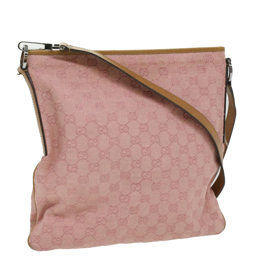 Gucci GG Canvas Shoulder Bag Pink 113013 1956 ti734