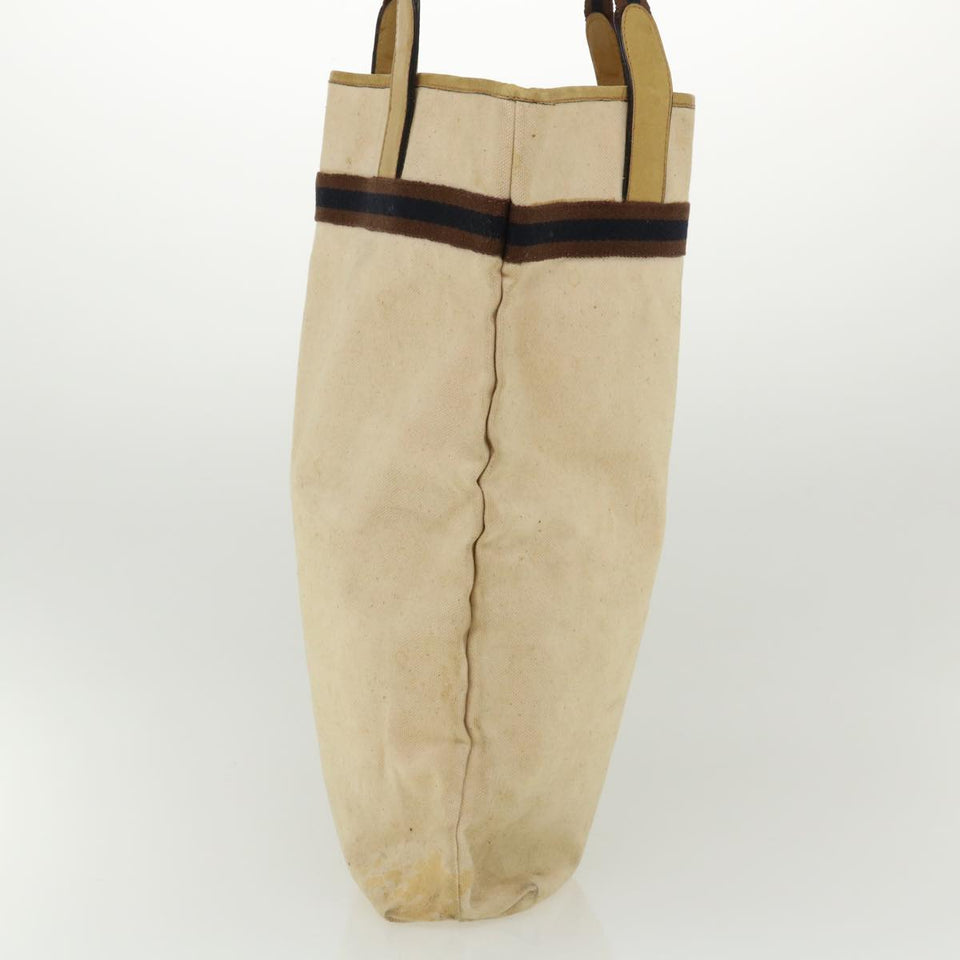Gucci Tote Bag Canvas Beige Brown Navy ti772