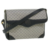 Gucci Micro GG Canvas Shoulder Bag PVC Leather Navy ti884