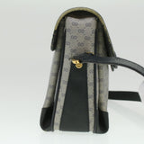 Gucci Micro GG Canvas Shoulder Bag PVC Leather Navy ti884