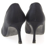 Chanel Satin Camellia Heels Black Size 38