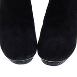 Chanel Suede Short Boots Black Logo 38C